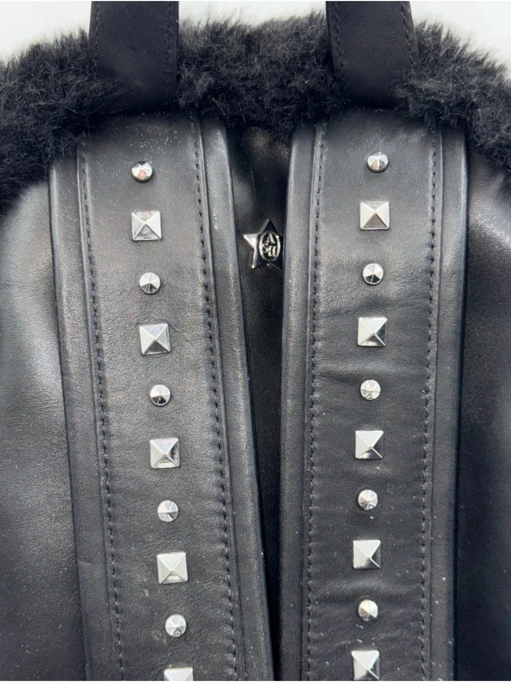Ash Black Faux Fur Mini Backpack
